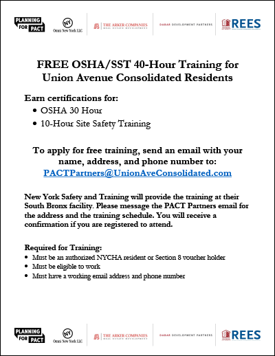 30 hour OSHA/10 hour SST training flyer English